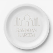 Assiettes En Carton Plaque papier Ramadan Kareem, Aïd Moubarak (Devant)