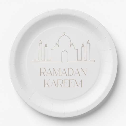 Assiettes En Carton Plaque papier Ramadan Kareem, Aïd Moubarak (Devant)