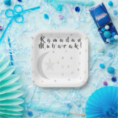 Assiettes En Carton Plaque papier Ramadan Moubarak (Fête)