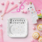 Assiettes En Carton Plaque papier Ramadan Moubarak (Fête)