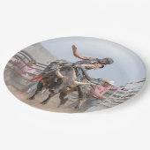 Assiettes En Carton Plaque papier recouverte de cow-boys rodeo (Angle)