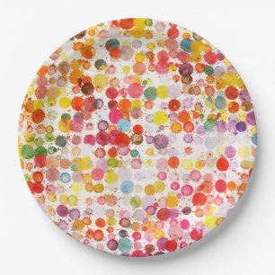 Assiettes En Carton Plaque papier Retro art Peinture arc-en-ciel