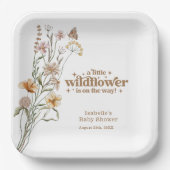 Assiettes En Carton Plaque papier Retro Fleur sauvage personnalisée (Recto)