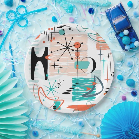 Assiettes En Carton Plaque papier rétro HoJo (Fête)