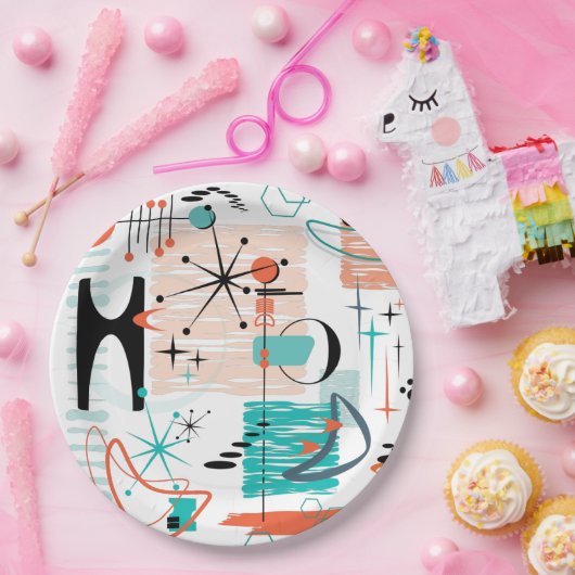 Assiettes En Carton Plaque papier rétro HoJo (Fête)