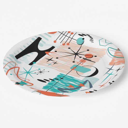 Assiettes En Carton Plaque papier rétro HoJo (Angle)