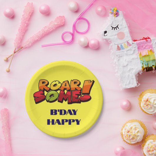 Assiettes En Carton Plaque papier ronde "B’Day Happy" (Fête)