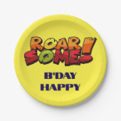 Assiettes En Carton Plaque papier ronde "B’Day Happy" (Devant)
