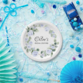 Assiettes En Carton Plaque papier Rose bleu Eucalyptus Fête des mariée (Fête)