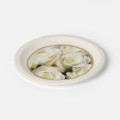 Assiettes En Carton Plaque papier Roses ivoire (Angle)