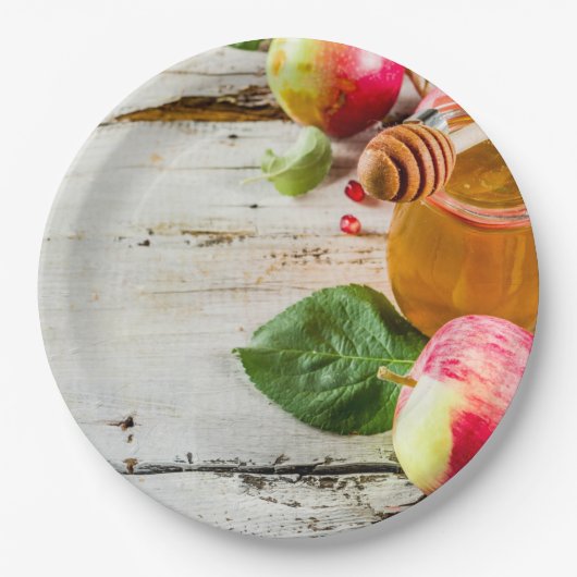Assiettes En Carton Plaque papier Rosh HaShana 9" (Devant)