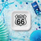 Assiettes En Carton Plaque papier Route 66 (Fête)