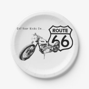 Assiettes En Carton Plaque papier Route 66