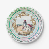 Assiettes En Carton Plaque papier Seashell Lighthouse (Devant)