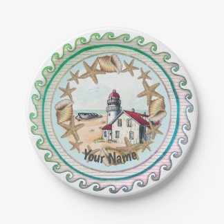 Assiettes En Carton Plaque papier Seashell Lighthouse