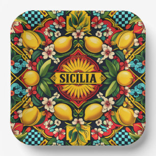 Assiettes En Carton Plaque papier sicilienne Sicilia
