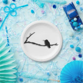 Assiettes En Carton Plaque papier - Silhouette de colibri sur branche (Fête)