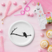 Assiettes En Carton Plaque papier - Silhouette de colibri sur branche (Fête)