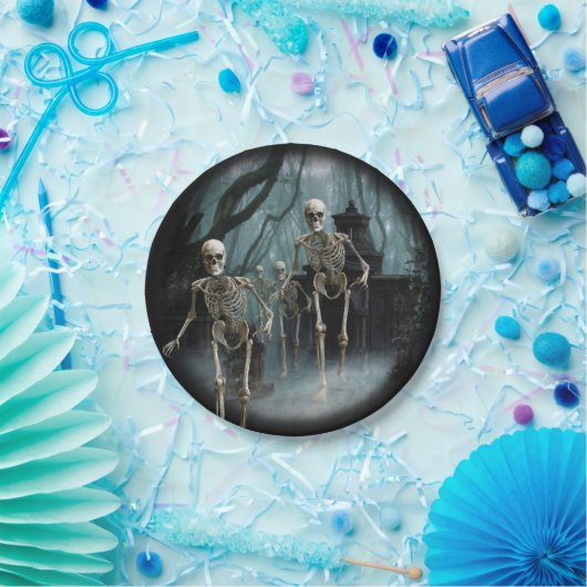 Assiettes En Carton Plaque papier Skeletons Hauné (Fête)