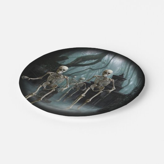 Assiettes En Carton Plaque papier Skeletons Hauné (Angle)