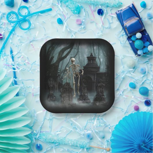 Assiettes En Carton Plaque papier Skeletons Hauné (Fête)