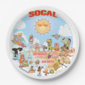 Assiettes En Carton Plaque papier SoCal Beach Paradise (Devant)