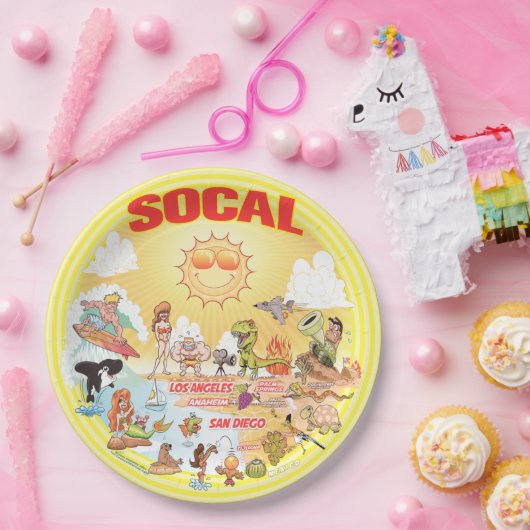 Assiettes En Carton Plaque papier SoCal Beach Paradise (Fête)