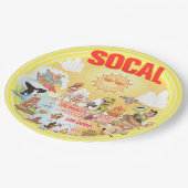 Assiettes En Carton Plaque papier SoCal Beach Paradise (Angle)