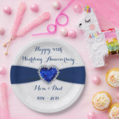 Assiettes En Carton Plaque papier Soft Damask 45e anniversaire Mariage (Fête)