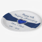 Assiettes En Carton Plaque papier Soft Damask 45e anniversaire Mariage (Angle)