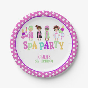 Assiettes En Carton Plaque papier Spa - Filles - WH - Personnalisé