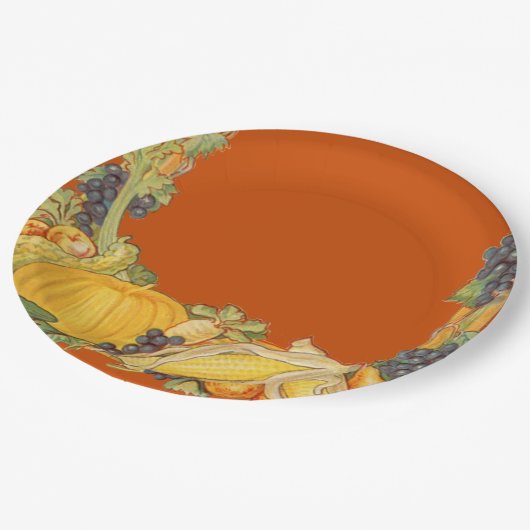 Assiettes En Carton Plaque papier Thanksgiving Foods (Angle)