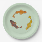 Assiettes En Carton Plaque papier - Trois Koi de natation (Devant)