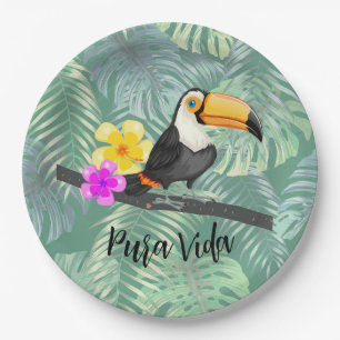 Assiettes En Carton Plaque papier Tropical Toucan Pura Vida