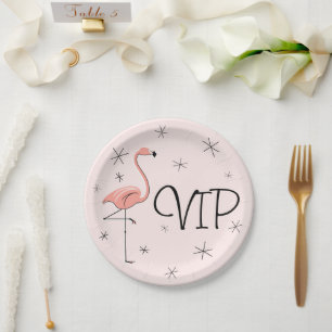 Assiettes En Carton Plaque papier VIP rose Flamant rose