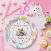 Assiettes En Carton Plaque papier Yorkshire Terrier Aquarelle (Fête)