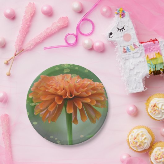 Assiettes En Carton Plaque papier Zinnia Zazzled (Fête)