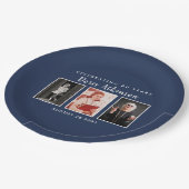 Assiettes En Carton Plaque photo 80e anniversaire (Angle)