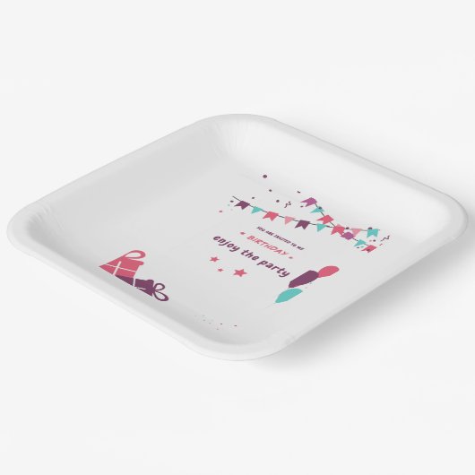 Assiettes En Carton plaque plastique de fête d'anniversaire (Angulaire)