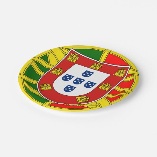 Assiettes En Carton Plaque portugaise, Emblème, surdimensionné, drapea (Angle)