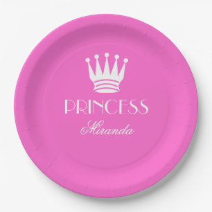 Assiettes En Carton Plaque princesse personnalisée avec nom