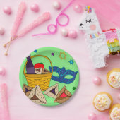 Assiettes En Carton Plaque Purim verte (Fête)