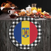 Assiettes En Carton Plaque Roumanie, plaid de buffle & drapeau roumain