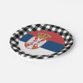 Assiettes En Carton Plaque serbe, plaid de buffle & drapeau serbe (Angle)