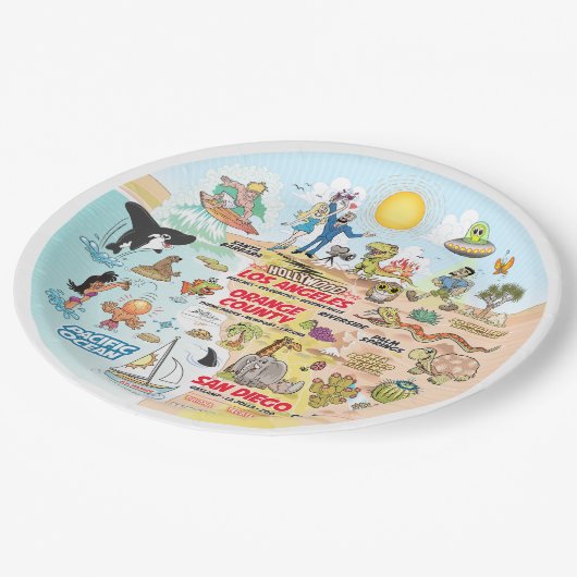 Assiettes En Carton Plaque SoCal Dreams (Angle)