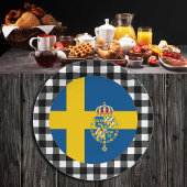 Assiettes En Carton Plaque Suède, plaid de buffle & Drapeau suédois