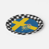 Assiettes En Carton Plaque Suède, plaid de buffle & Drapeau suédois (Angle)