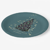 Assiettes En Carton Plaque Turquoise en papier de l'arbre de Noël (Angle)