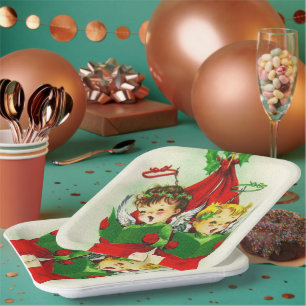 Assiettes En Carton Plaque vintage rétro pour enfants de stockage de