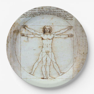 Assiettes En Carton Plaque Vitruvian de Léonard de Vinci